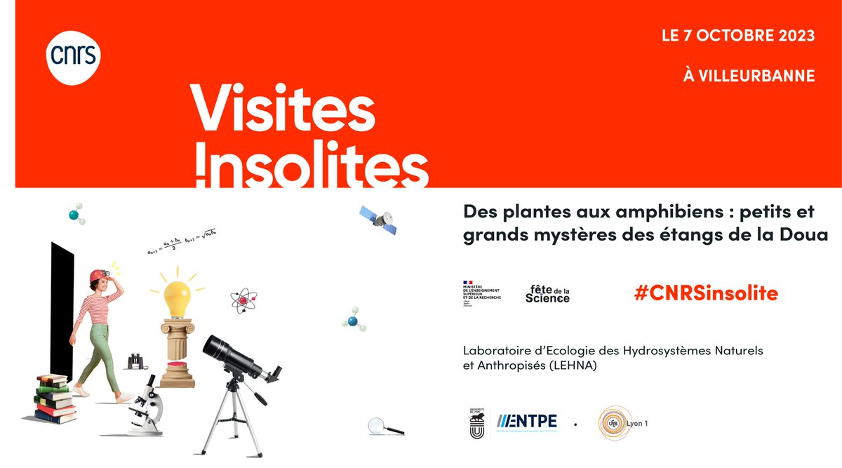 PuijalonS's tweet photo. Le @CNRS Rhône Auvergne et le @LEHNA_lab organisent 2 Visites Insolites le 7 octobre 2023 à Villeurbanne 🐸🐞🌿
Vous avez jusqu'au 20/09 pour tenter de gagner vos places pour l'une de ces visites !
➡️https://t.co/iDgTfRG19n
@CNRS_dr07 https://t.co/d7I8WkCE81
