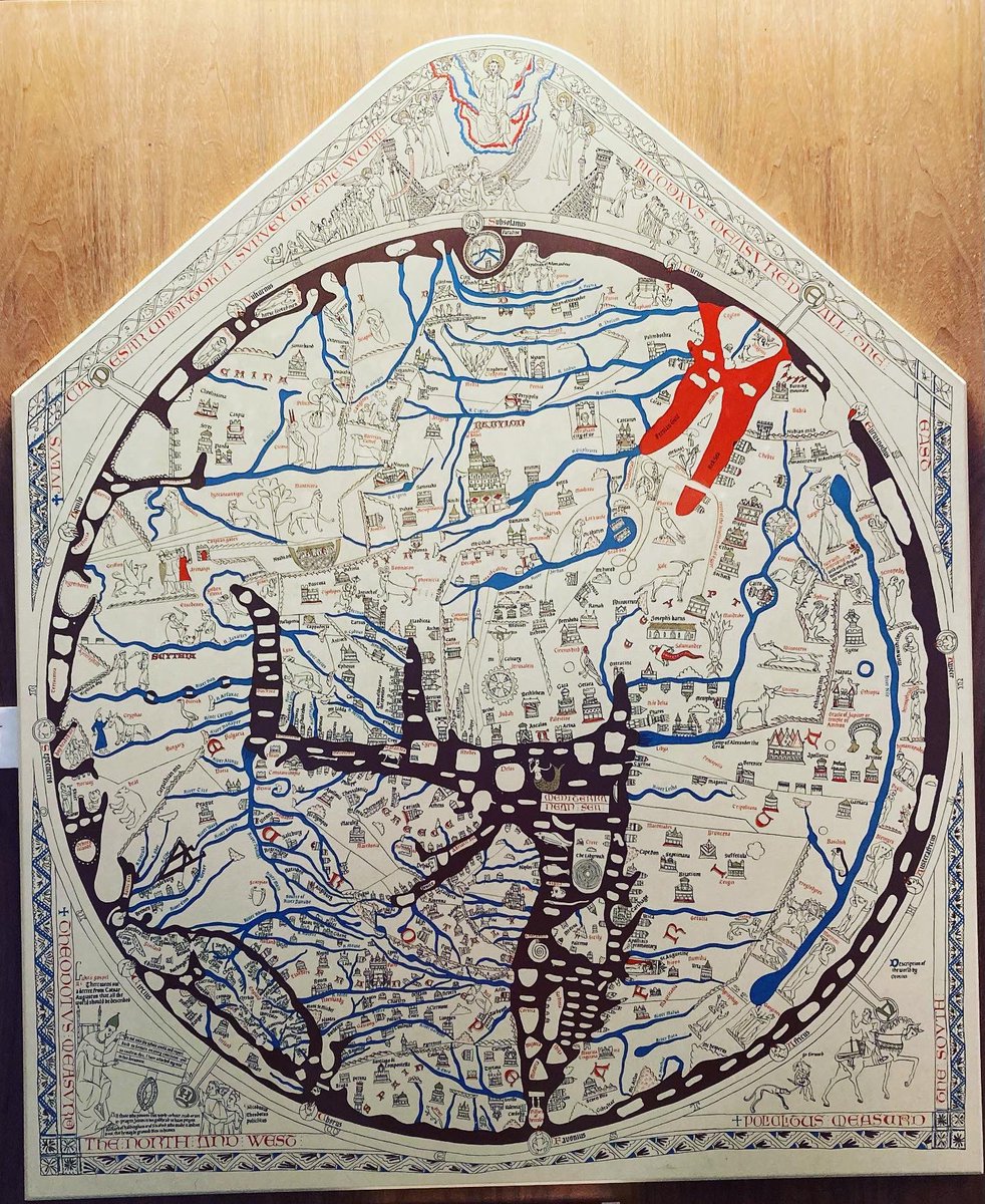 MWBoyleWriter's tweet image. Another trip to see the amazing Mappa Mundi at Hereford Cathedral. This is the easy to read replica map, the REAL 13th century map is just next door in a special room to protect it. If you are visiting #hereford you must visit it! #history