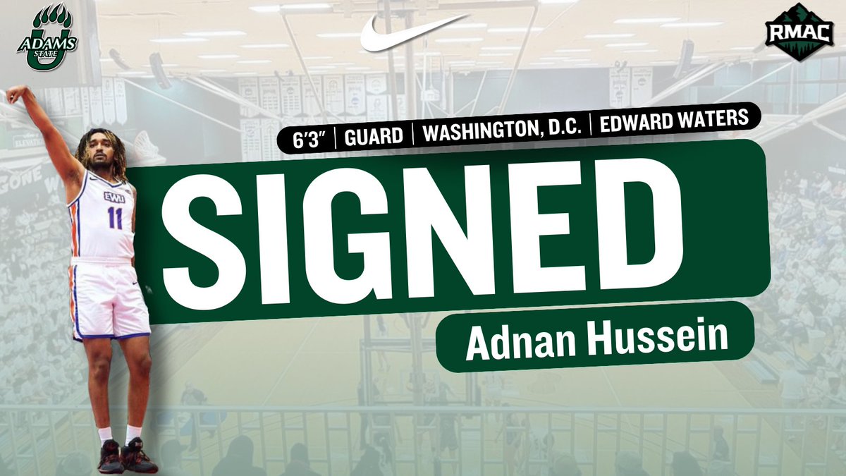 AdamsStateU_MBB's tweet image. Welcome to the team, Adnan Hussein!

Hussein most recently attended Edward Waters University, where he made 50 threes at a 38% clip, including six games where he hit 4+ threes, while averaging 6 PPG. Hussein's will earn his undergraduate degree in communications.🐻🏀#JUNTOS