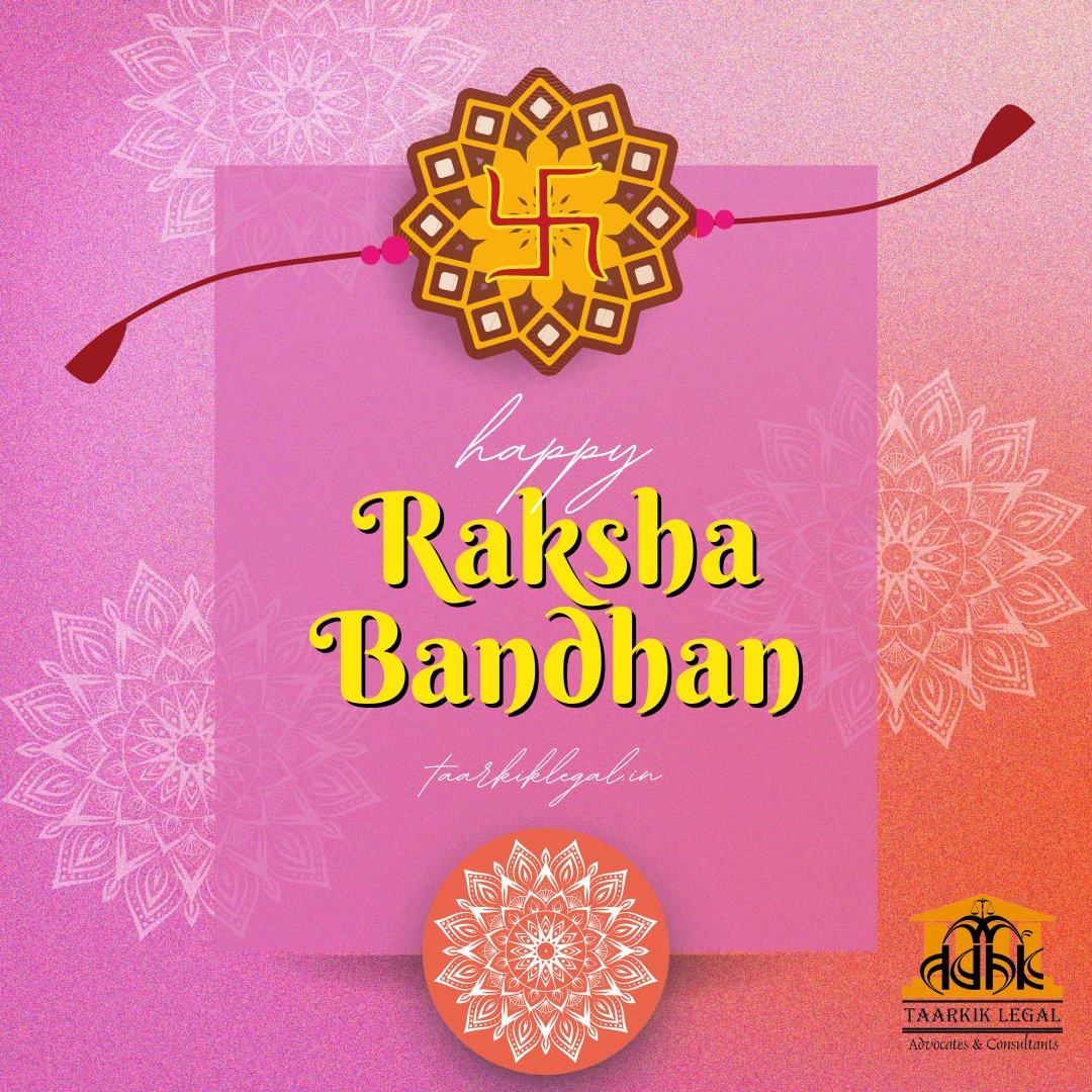 TaarkikLegal's tweet photo. On this Raksha Bandhan, let's tie a thread of happiness, prosperity, and endless support. Team #TaarkikLegal wishes you a day filled with smiles and togetherness! 🎁

#RakhiCelebration #SiblingBonding #RakhiWishes #SiblingsForever #FestivalOfLove #FamilyTime https://t.co/jR8H3tcRDB