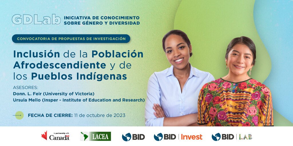 🔎¿Estás trabajando en proyectos de investigación que analizan, previenen o intervienen en las desigualdades basadas en etnia o raza?

¡Esta convocatoria de propuestas es para ti! Postula aquí: gdlab.iadb.org/es/convocatoria