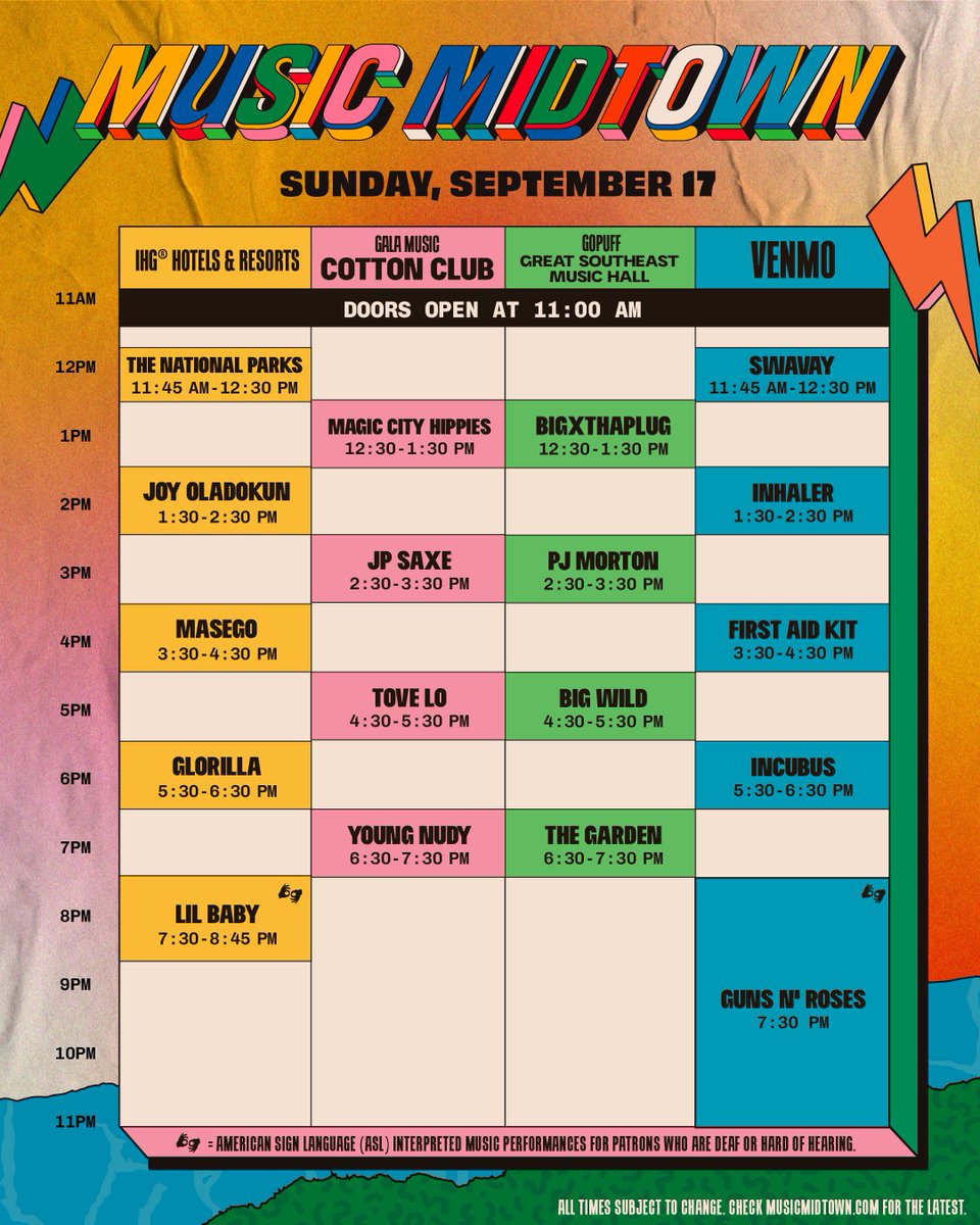 Music Midtown schedule