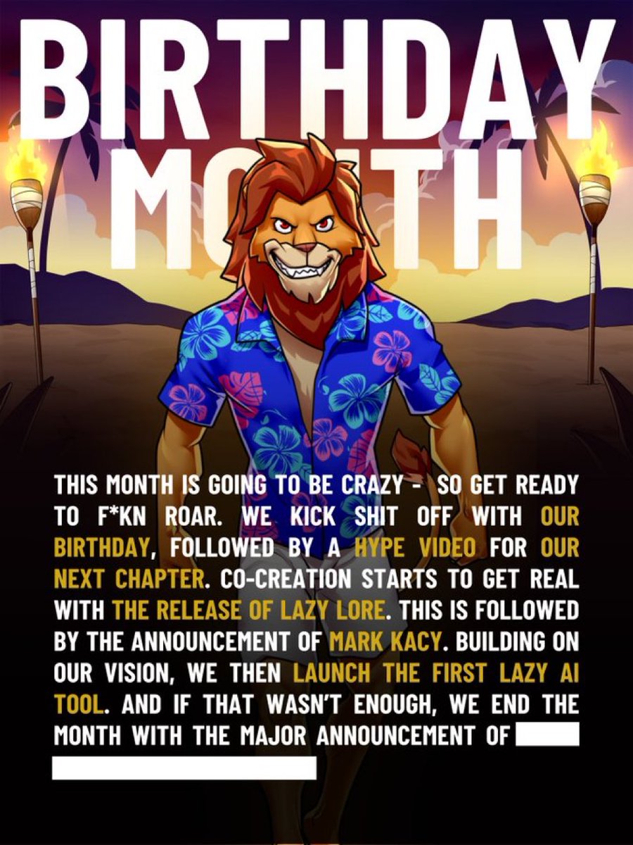 ⏰ 1 more day to go
🦁 Soon, it will all make sense

#LazyLions #ROAR
