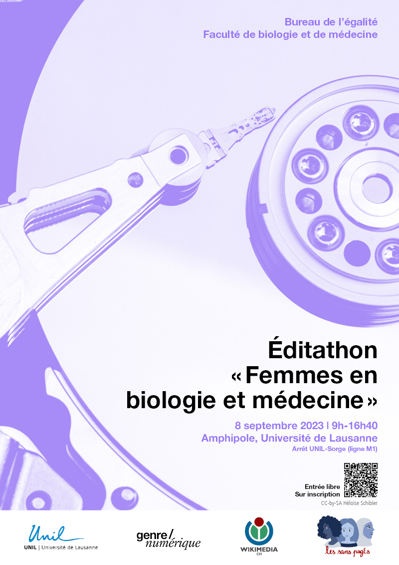 Faculté de biologie et de médecine (inactif) (@fbm_unil) on Twitter photo Plus qu'1⃣ semaine avant l'éditathon «𝗙𝗲𝗺𝗺𝗲𝘀 𝗲𝗻 𝗯𝗶𝗼𝗹𝗼𝗴𝗶𝗲 𝗲𝘁 𝗺𝗲́𝗱𝗲𝗰𝗶𝗻𝗲» sur <a href="/Wikipedia_fr/">Wikipédia en français</a>
Par <a href="/Genre_numerique/">genre / numérique</a> @Egalite_UNIL <a href="/FBM_UNIL/">Faculté de biologie et de médecine (inactif)</a> <a href="/lessanspagEs/">les sans pagEs 💪🏾🧙♀️🏳️🌈</a> <a href="/WikimediaCH/">Wikimedia CH</a>
🗓️Vendredi 8 septembre
🕘9h-16h30
📍@eprouvette_UNIL
Inscriptions 👉framaforms.org/inscription-ed… Plus qu'1⃣ semaine avant l'éditathon «𝗙𝗲𝗺𝗺𝗲𝘀 𝗲𝗻 𝗯𝗶𝗼𝗹𝗼𝗴𝗶𝗲 𝗲𝘁 𝗺𝗲́𝗱𝗲𝗰𝗶𝗻𝗲» sur <a href="/Wikipedia_fr/">Wikipédia en français</a>
Par <a href="/Genre_numerique/">genre / numérique</a> @Egalite_UNIL <a href="/FBM_UNIL/">Faculté de biologie et de médecine (inactif)</a> <a href="/lessanspagEs/">les sans pagEs 💪🏾🧙♀️🏳️🌈</a> <a href="/WikimediaCH/">Wikimedia CH</a>
🗓️Vendredi 8 septembre
🕘9h-16h30
📍@eprouvette_UNIL
Inscriptions 👉framaforms.org/inscription-ed…