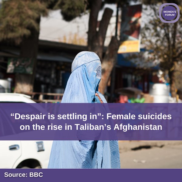 Since the Taliban's takeover, #Afghanistan has seen a rise in women's suicides. It's now one of the few nations where more women than men die by suicide. In the face of erasure from public life, women view this as their last form of defiance. We stand in solidarity with them. 🙏