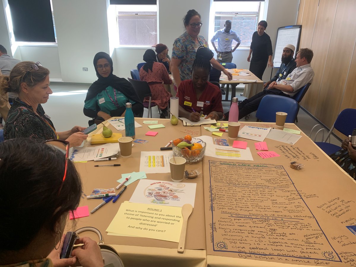 Amazing conversations! 1st Patient led and Co-designed World café @NewhamHospital. Patients, carers and clinicians working together on change ideas… An exciting journey!!!
@drliat
@JohnMoMidd
@sankarankoo
@naynamanya
@JenLeonard6
@WeImproveBH
@NHSBartsHealth
@S_AshtonNHS