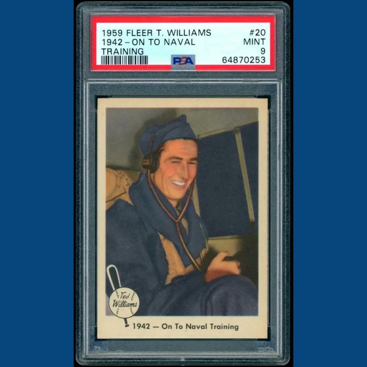 iconsportsUS's tweet photo. Happy Birthday to Teddy Ballgame! Here's a nice shot of him in the Navy, where he served as a pilot during World War 2 and the Korean War.
1959 Fleer Ted Williams no. 20 PSA 9
$125
#tedwilliams #teddyballgame #splendidsplinter #bostonredsox #halloffame #vintagecards https://t.co/LwXTqfGsYe