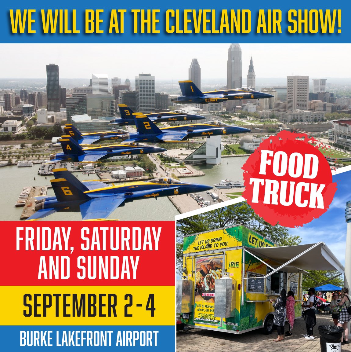 Saturday, Sunday & Monday in Cleveland! Check out our NEW Food Truck. 💯🇯🇲🚗
#iriejamaicankitchen #cleairshow #clevelandairshow #cleairshow2023 #clevelandairshow2023 #jamaicanfoodtruck #iriefoodtruck #iriefoodtrailer #mobilejamaicanfood #irietruck #jamaicanfoodtrailer #chefomar