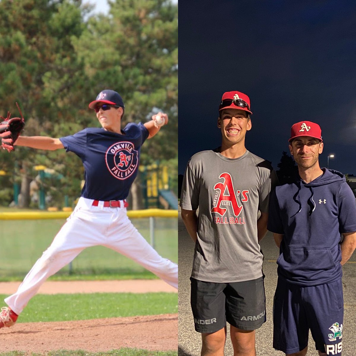 Surreal 48 hours… Got 2 see a kids dream of college ball become reality. Day 1 entering our program the dude got after it! All I can say is thanks @Joseph_Baka28 for all you’ve done here in Oakville & everything you’ve achieved. @GriffsBaseball got a dominant lefty @OakElite18U