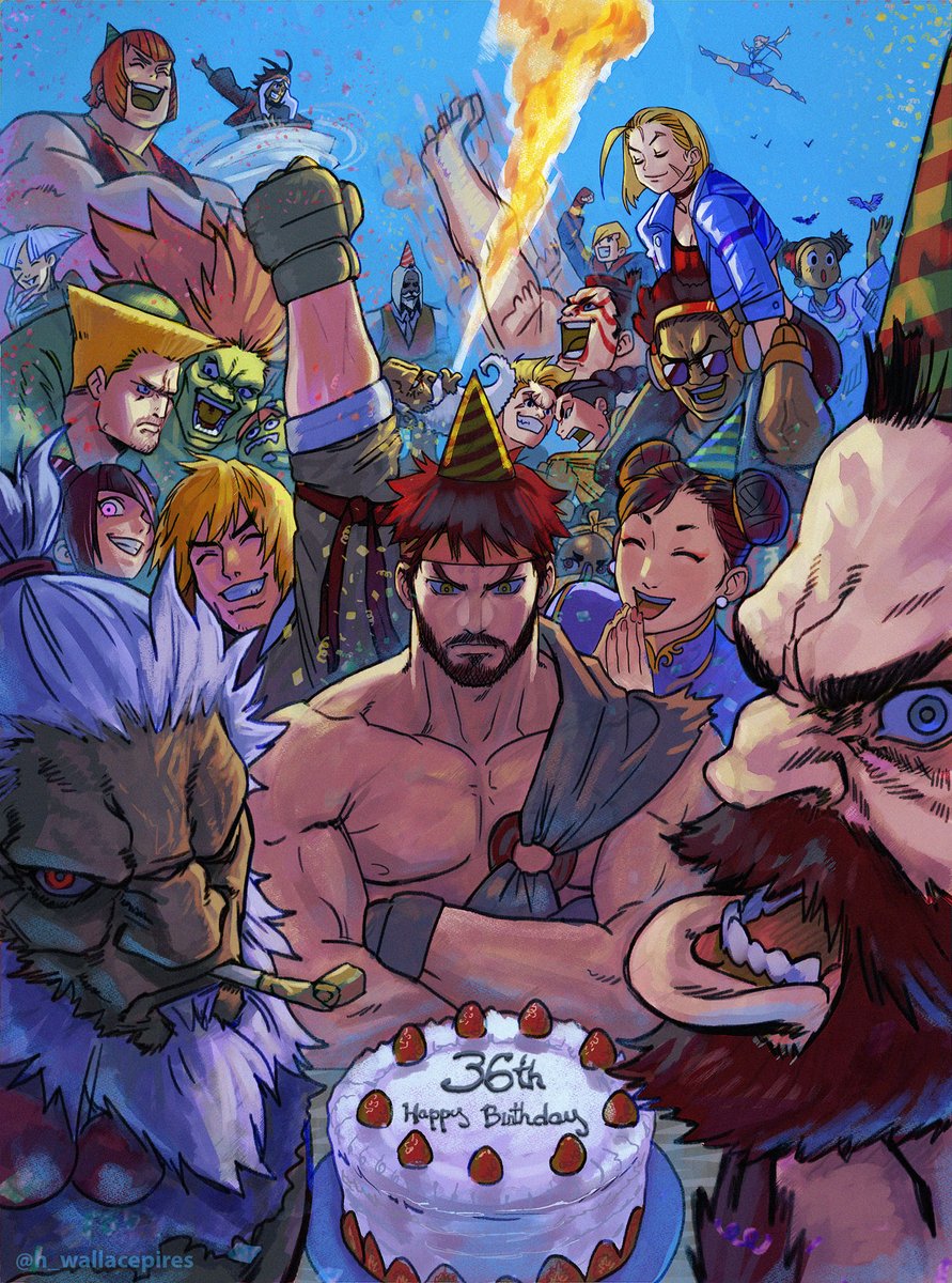 It's Street Fighter's 36th Anniversary! 🎂 We're celebrating our birthday with talented Capcom Creators throughout the day, starting with this stunning piece by @h_wallacepires.