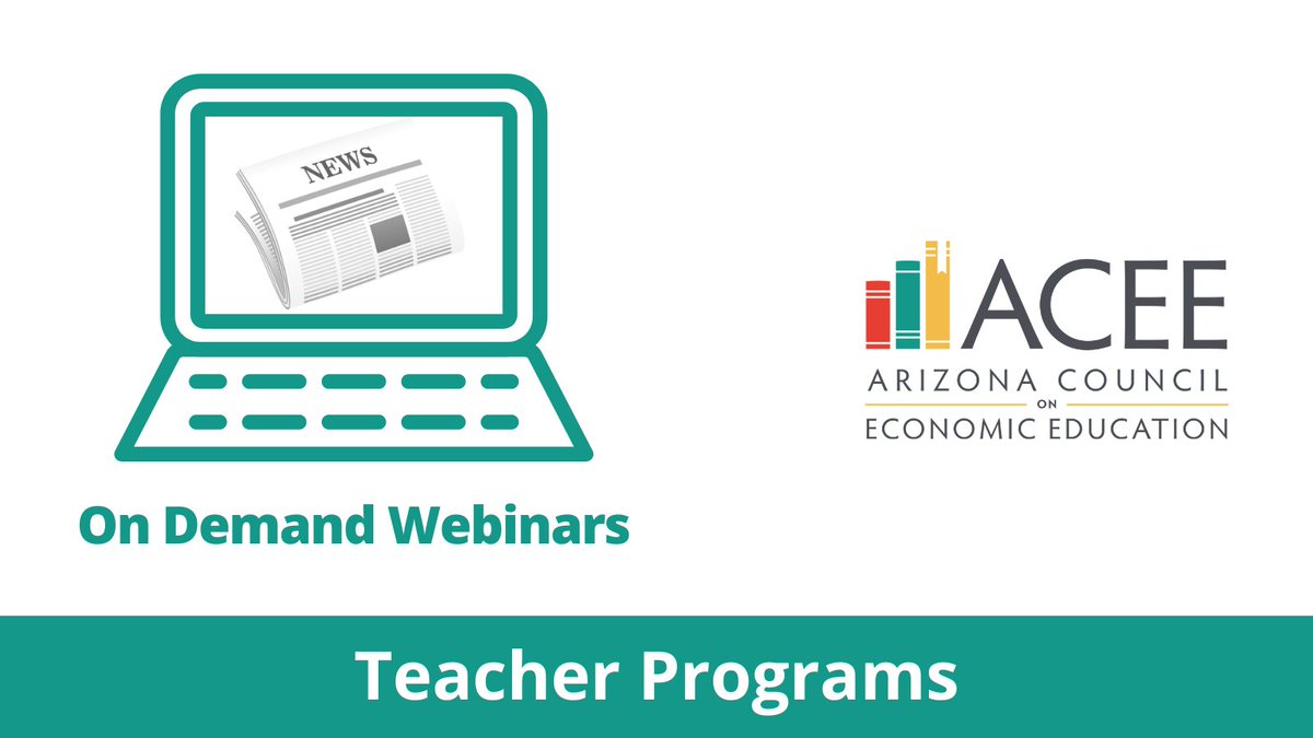 AzCouncilEconEd's tweet photo. Join ACEE in exploring the concept of using current events to teach economic concepts in a way that is meaningful to students. Free online resources &amp; tools will be shared.  All ACEE on-demand webinars are free thanks to our supporters. #CommitToFinLitAZ https://t.co/FEvtT3mnuW https://t.co/SRfVwjIhnG