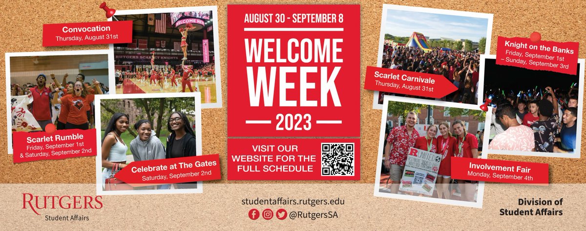 Today marks the beginning of Welcome Week! Which event are you most excited for? Check out the full list of events for Welcome Week—and upcoming weeks—here: buff.ly/3OJGt6M