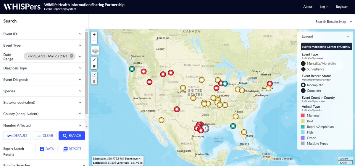 Development planning is underway for the next phase of WHISPers (Wildlife Health Information Sharing Partnership – event reporting system). Learn more: usgs.gov/centers/nwhc/n…