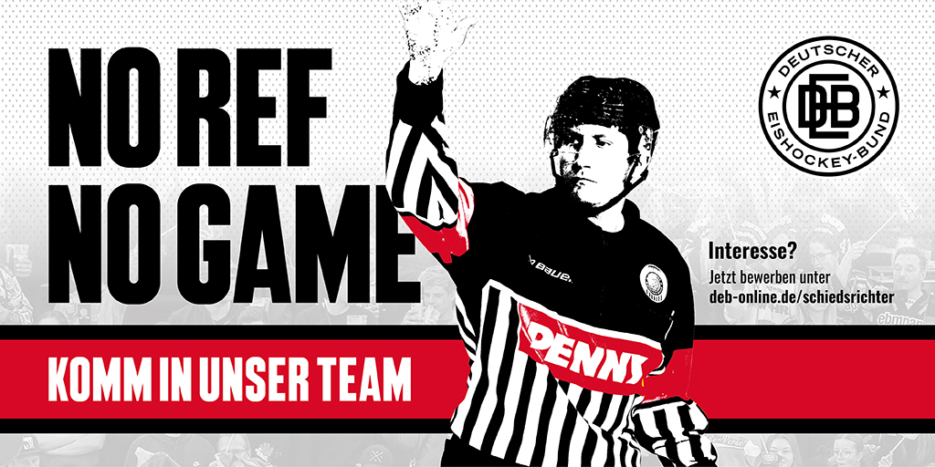 deb_teams's tweet photo. No Ref – No Game! ❌ Die neue Eishockey Saison steht an. Hierfür machen sich nicht nur unsere Spieler &amp; Spielerinne fit, sondern auch die DEB-Schiedsrichter. Du suchst nach einer neuen Herausforderung? Dann komm zu uns ins Team &amp; bewirb Dich jetzt! 👉 https://t.co/z5cLeu2JZA https://t.co/ZsEIubbpuN