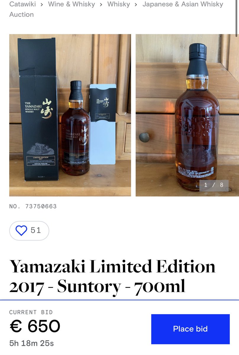 Only 5 hours left ! Last chance to grab one of these absurdly rare #Yamazaki #LimitedEditionWhisky only on #Catawiki
#RareWhisky #WhiskyCollectors #WhiskyAuction #WhiskyLovers #WhiskyEnthusiasts #LuxuryWhisky #Collectible #WhiskyInvestment #RareBottle #WhiskyGems #WhiskyCommunity