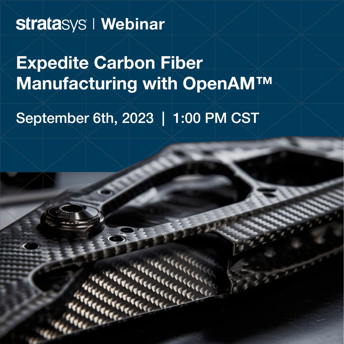 Stratasys's tweet photo. Join us to uncover shortcuts in your carbon fiber manufacturing workflow using OpenAM(TM) software.
We will showcase how quickly Rocket Composites leveraged #OpenAM with the Fortus 450mc 3D printer.
https://t.co/icNAXOyjJq

#additivemanufacturing #manufacturing #3dprinting https://t.co/XqLhfwKQN8