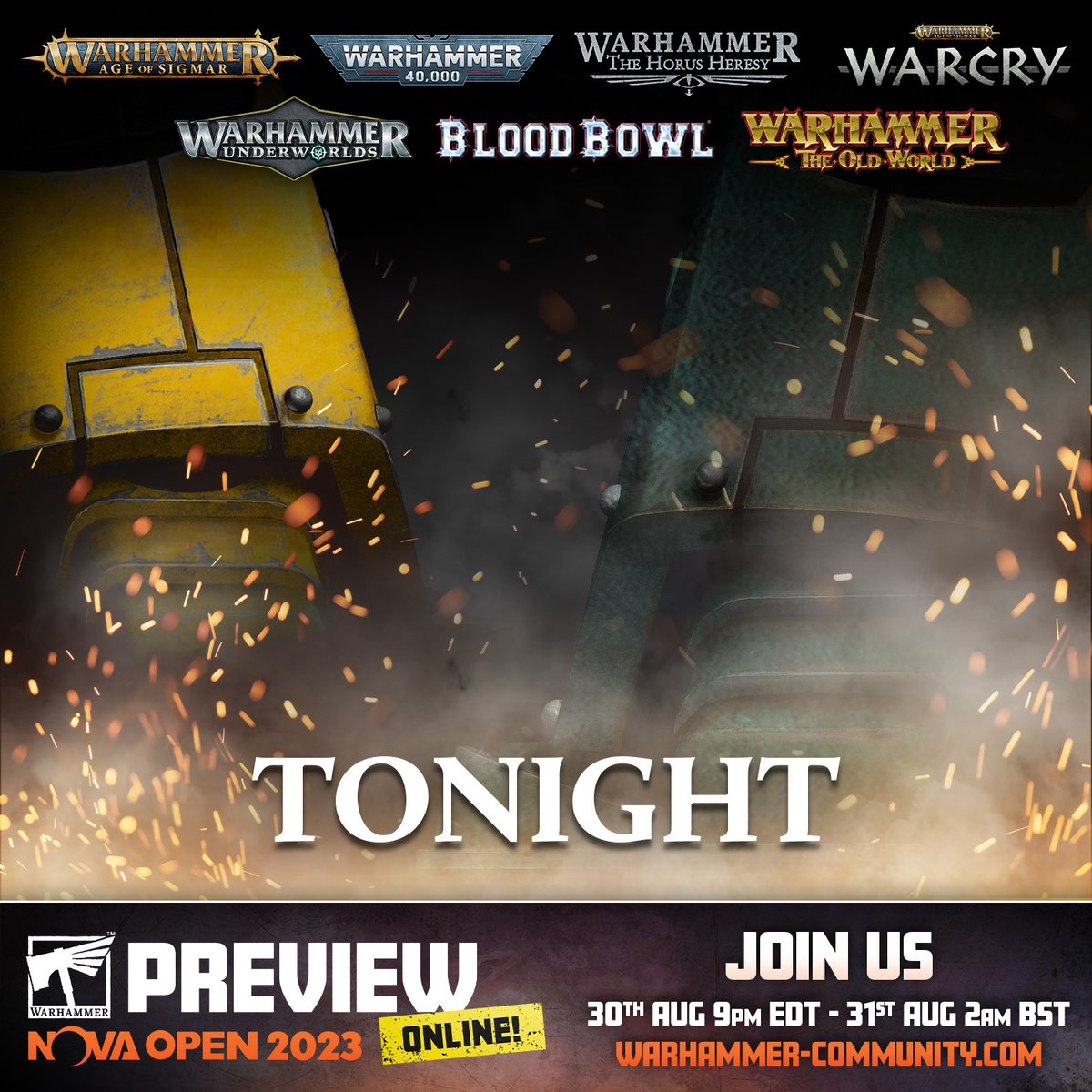 warhammer's tweet photo. Step to it!
We've got live coverage from the NOVA Open tonight – let us have your last-minute wishlist of what you hope to see.
https://t.co/4rO0nLyile
#WarhammerCommunity https://t.co/nsOEbXs0VH