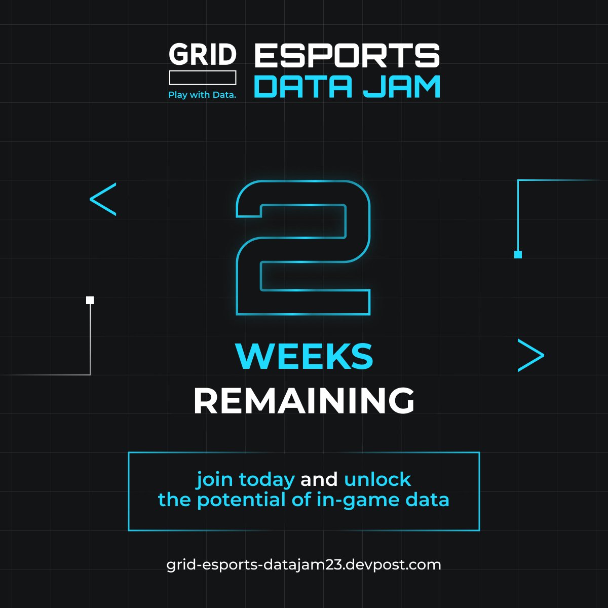 GRIDesports's tweet photo. A friendly reminder that the GRID Esports DataJam is approaching the submission deadline - September 12.

We’re thrilled to see the final projects and to award some devs with an array of prizes.

Sign up &amp; stay up to date here: https://t.co/4TGz3ZheYY

#esports #data #developer https://t.co/y1yCScvLse
