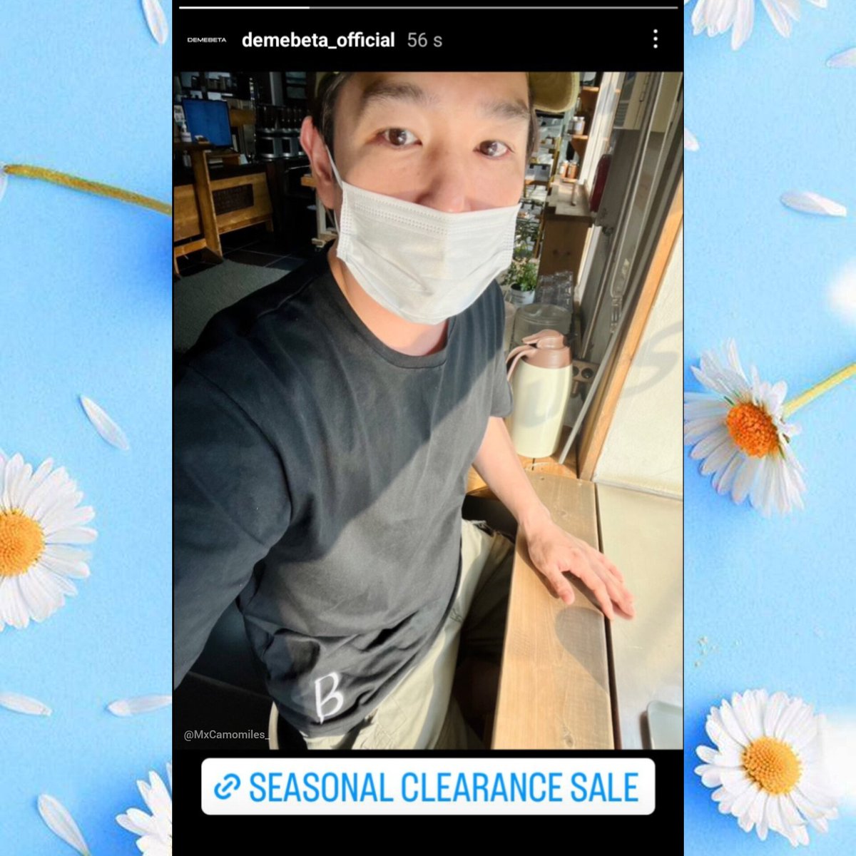 MxCamomiles_'s tweet photo. [FOTO] 20230830 InstaStory de Demebeta_official con #Kangin  compartiéndonos que hay ofertas en la tienda de #Demebeta 🤩👕

☼ Text: Venta de liquidación de temporada

Via. MxCamomiles_ https://t.co/yRVvKrTqeo