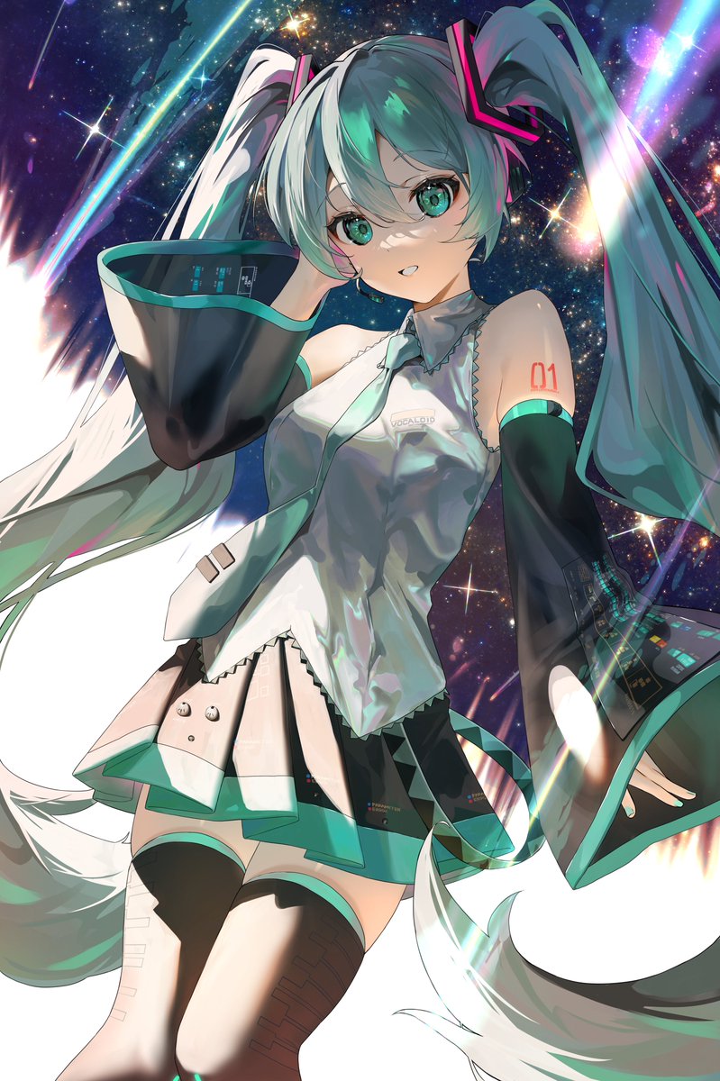 初音ミク「The day you were createdお誕生日おめでとう#初音ミク生誕」|角間あるのイラスト