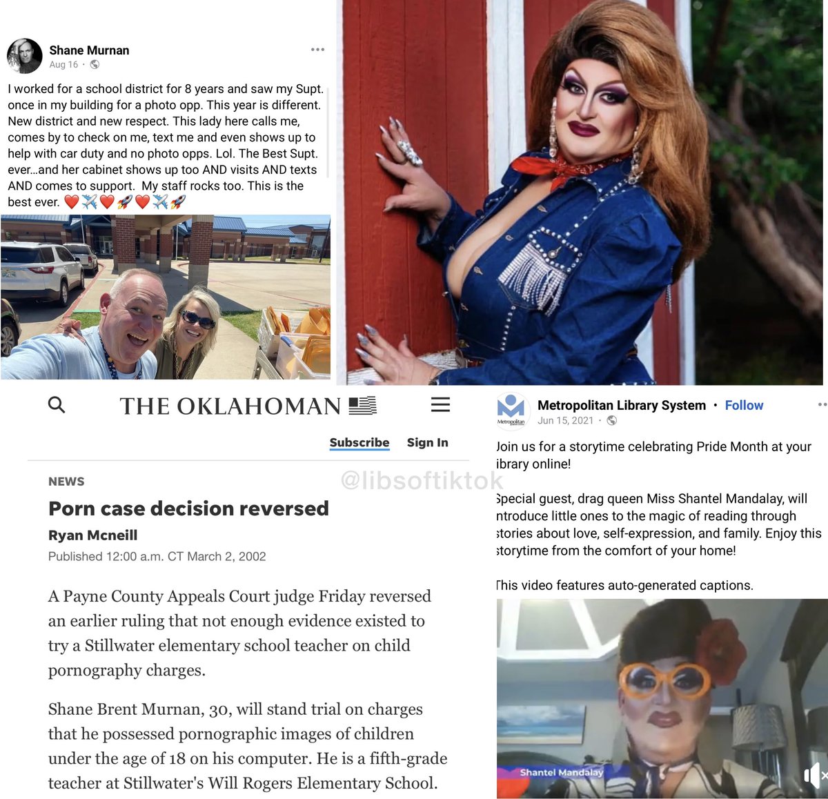 libsoftiktok's tweet image. Meet Shane Murnan- elementary principal at @wh_isd.

Shane is a drag queen who performs for children and reads books about gender to kids while dressed in drag.

Shane was also previously arrested on child porn charges.

Would you want this person in charge of your kid’s school?