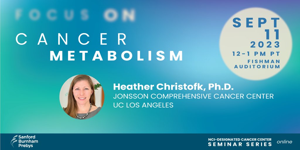 Attend Focus On: Cancer Metabolism and learn from leading experts on the inner workings of cancer’s toughest challenges. Featuring Heather Christofk, Ph.D., of @UCLA and hosted by @Cosimo_Commisso. Learn more: bit.ly/4762cwz