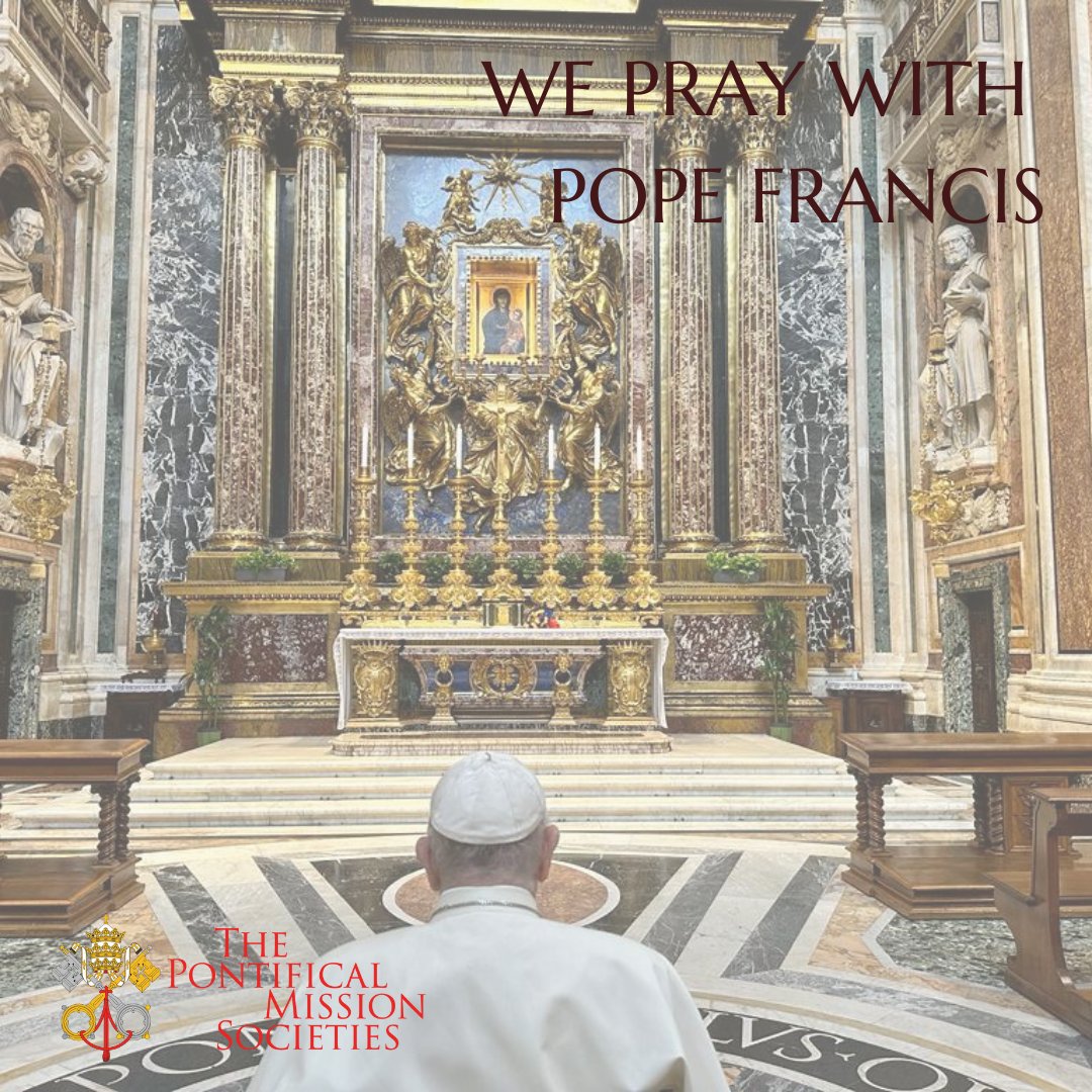 Pope Francis visited St. Mary Major Basilica today, praying before the icon of the Salus Populi Romani and entrusting his upcoming Apostolic Journey to Mongolia. 
Will you join us in praying for his trip to this #mission territory?
#PopeFrancis #Prayer #ApostolicJourney #Mongolia