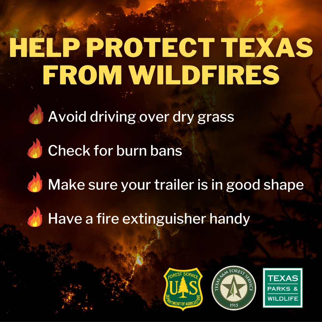 HUNTERS: It's crispy out there, putting Texas at increased risk of wildfires 🔥

Please follow these simple precautions during #DoveSeason to protect the lands we love--> bit.ly/WildfiresHunti…

#TexasHeat
#TexasHunting 
#txwx