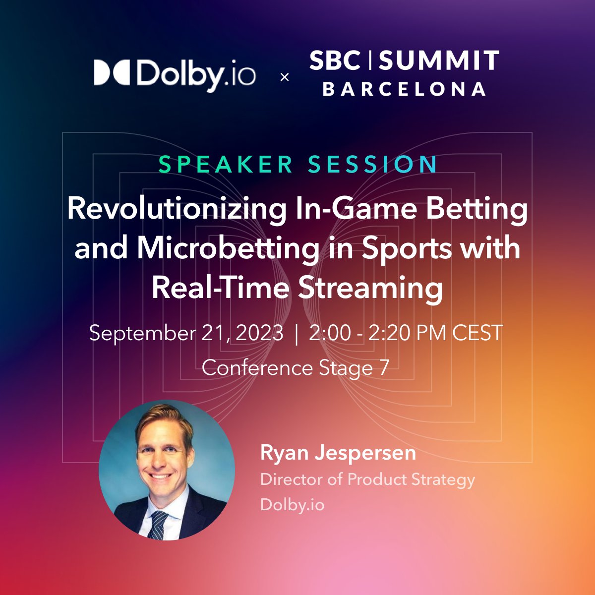 Join our #SBCSummitBarcelona session "Revolutionizing In-Game Betting and Microbetting in Sports with Real-time Streaming" featuring Ryan Jespersen, Director of Product Strategy at Dolby.io. Learn more: bit.ly/3Eexft3