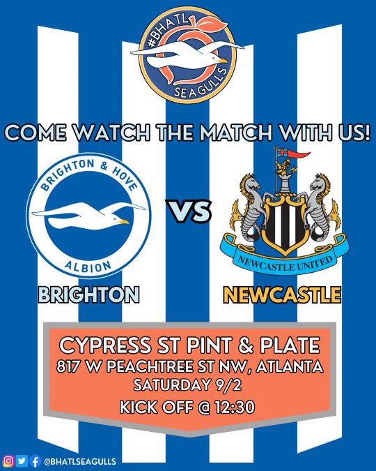 Ready for a strong bounce back after last week. Come out and join the flock in Atlanta to watch the Seagulls work for 3 points this weekend.