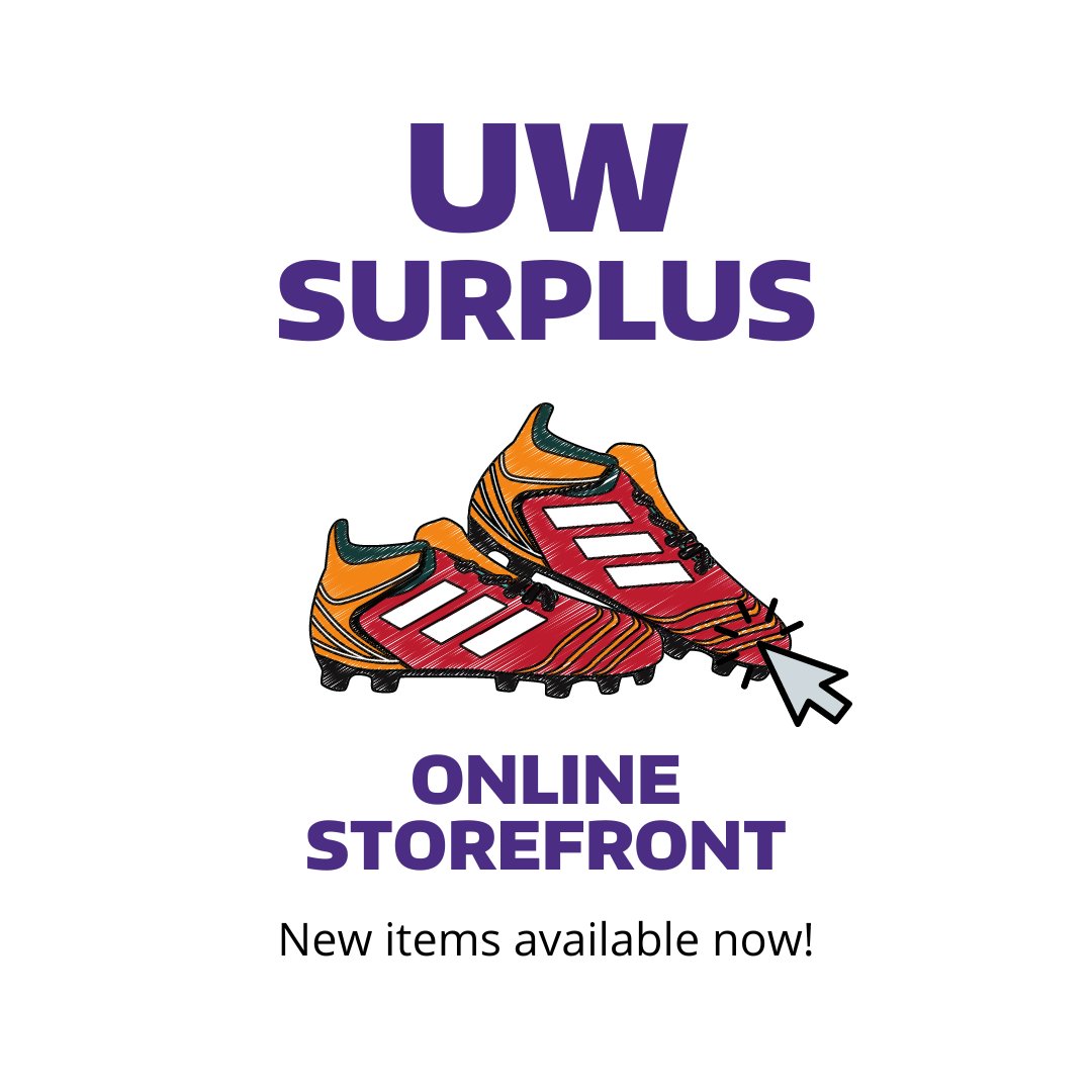 UWSurplus's tweet photo. New items and markdowns are available now in the online storefront!

This week, all remaining Adidas football cleats are now 40% off! Plus, storage, seating, and work surfaces perfect for setting up your study space this September.

Browse what's new: https://t.co/R2CVq8N8Ui https://t.co/9XnJNKY1jp
