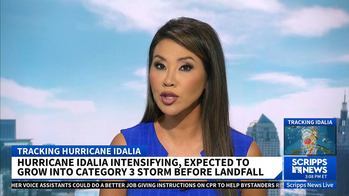 VeronicaDLCruz's tweet photo. #HurricaneIdalia:

- Landfall as Cat 3 storm Keaton Beach, Florida's Big Bend 
- Now SE of Valdosta, GA
- Gulf Coast could see storm surge btwn 12-16 ft 
- At least 2 dead in Florida
- 250,000 without power 

Latest on @ScrippsNews Live 12 &amp; 3p eastern
https://t.co/lZRy2csZmO https://t.co/ReRc2tJbsA