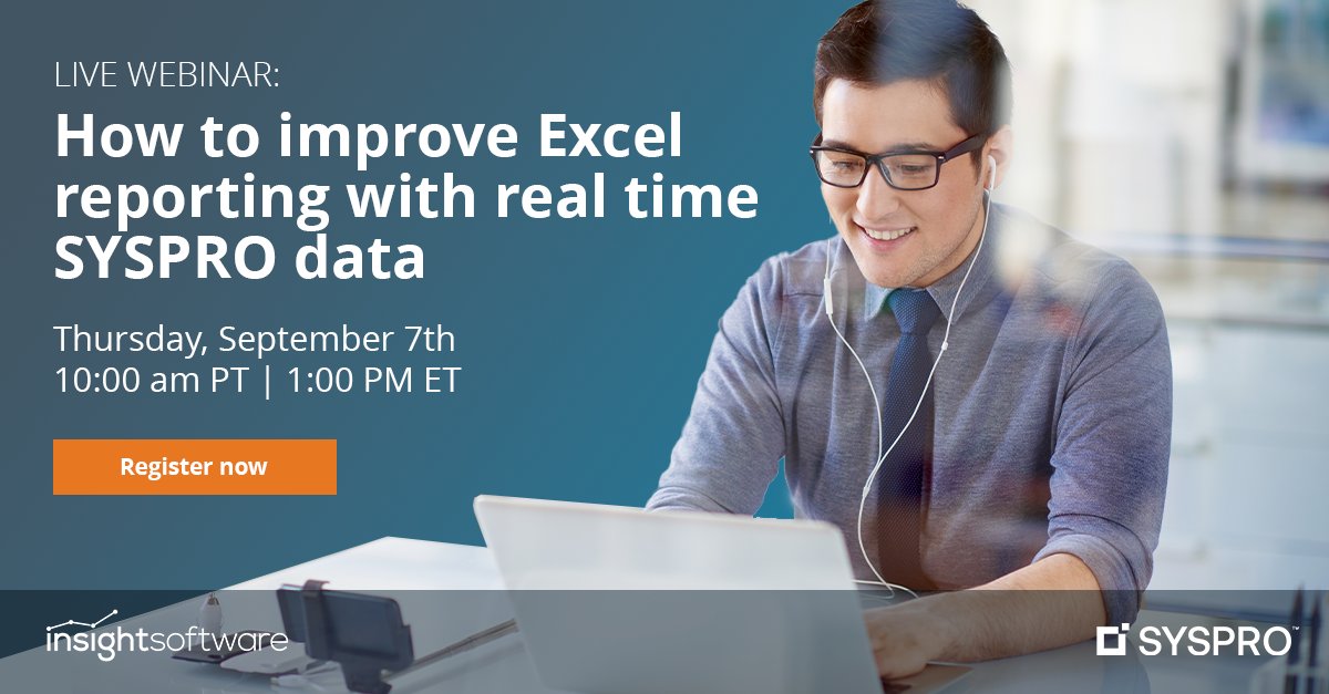 SYSPROAmericas's tweet photo. Struggling with time-consuming #manufacturing data measurement? Join SYSPRO and @insightsoftware on 9/7 for a deep-dive into a solution that can save you 60% of data measurement time in Excel: https://t.co/Hq91VNE1zT

#ManufacturingEfficiency #AutomationWins #SpreadsheetServer https://t.co/xvnvfB7ajz