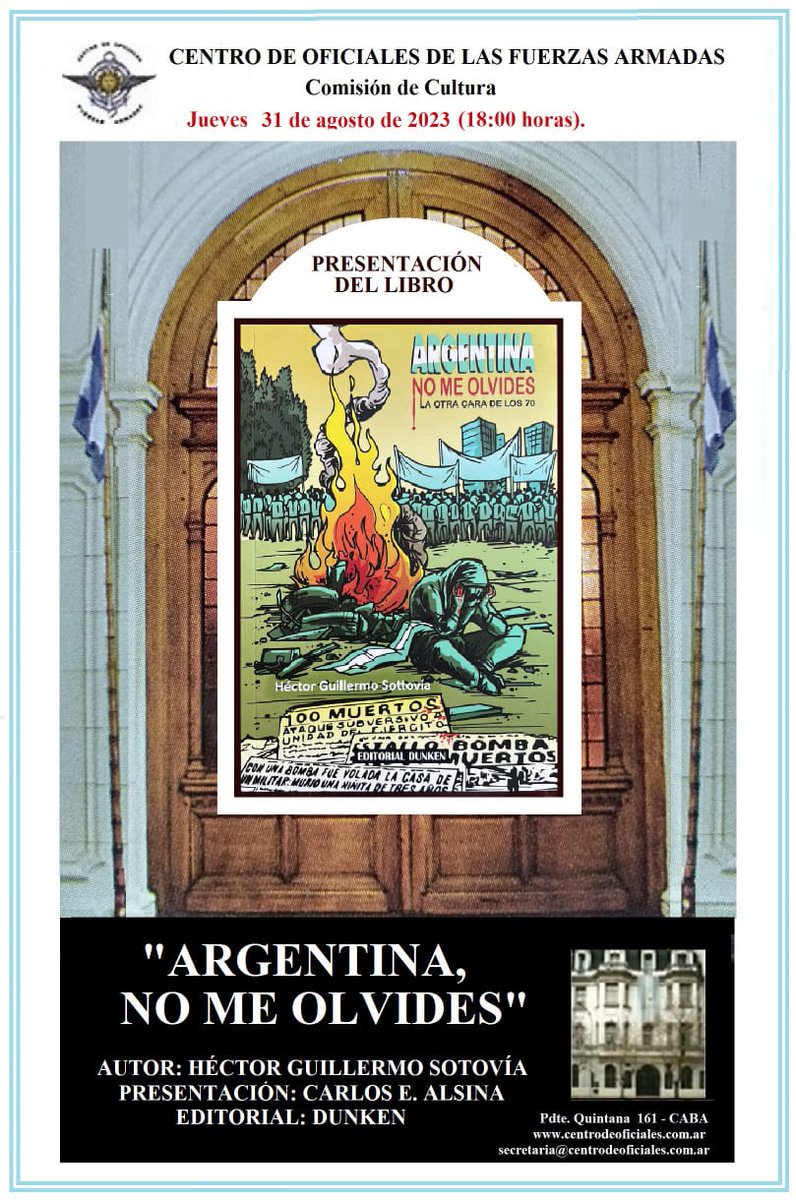 SilviaIbarzabal's tweet photo. Participo presentación del libro
"Argentina no me olvides" con importantes testimonios de los 70' https://t.co/FObVyvdvTK