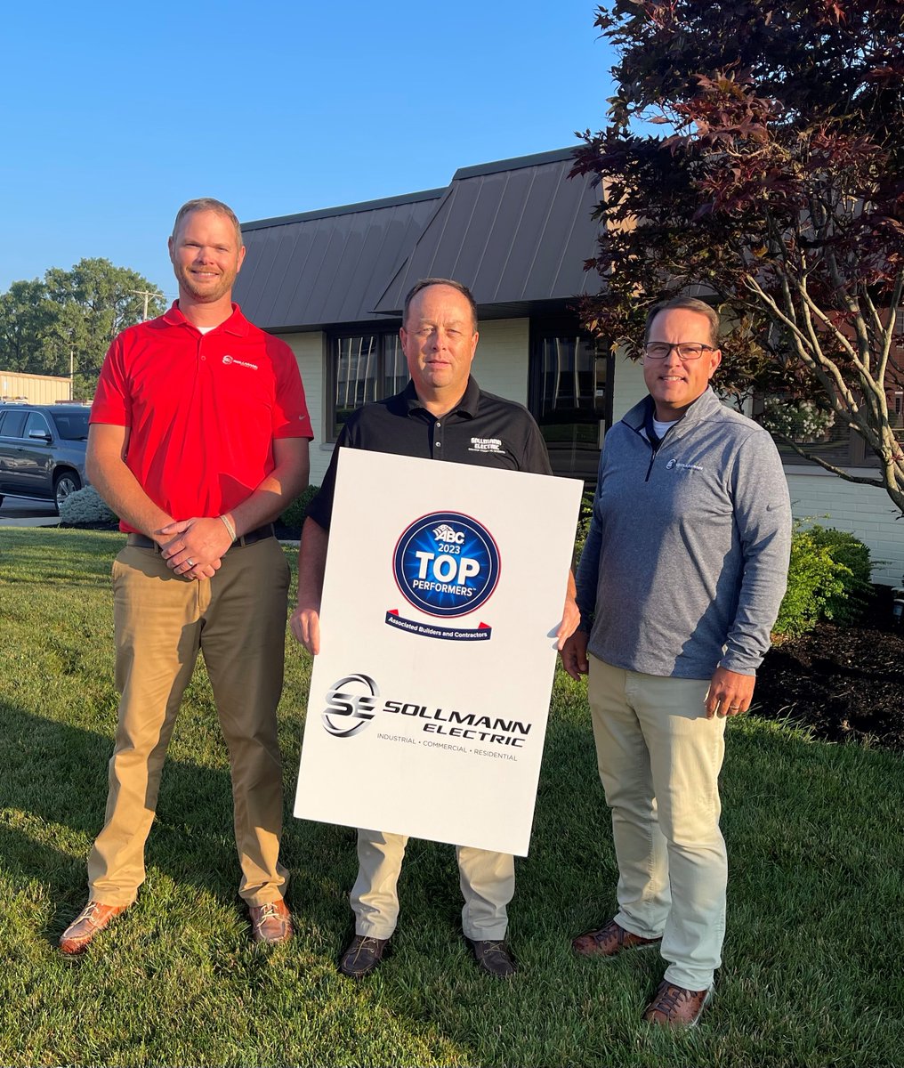SollmannCo's tweet photo. Sollmann Electric is honored to be named an @ABCNational 2023 Top Performer for our achievements in health and safety, quality, diversity, company culture and innovation. https://t.co/A0nB1PFaD0  #ABCMeritShopProud #electrical #contractor #excellence #ohio #professional https://t.co/fwMzkrmwaf