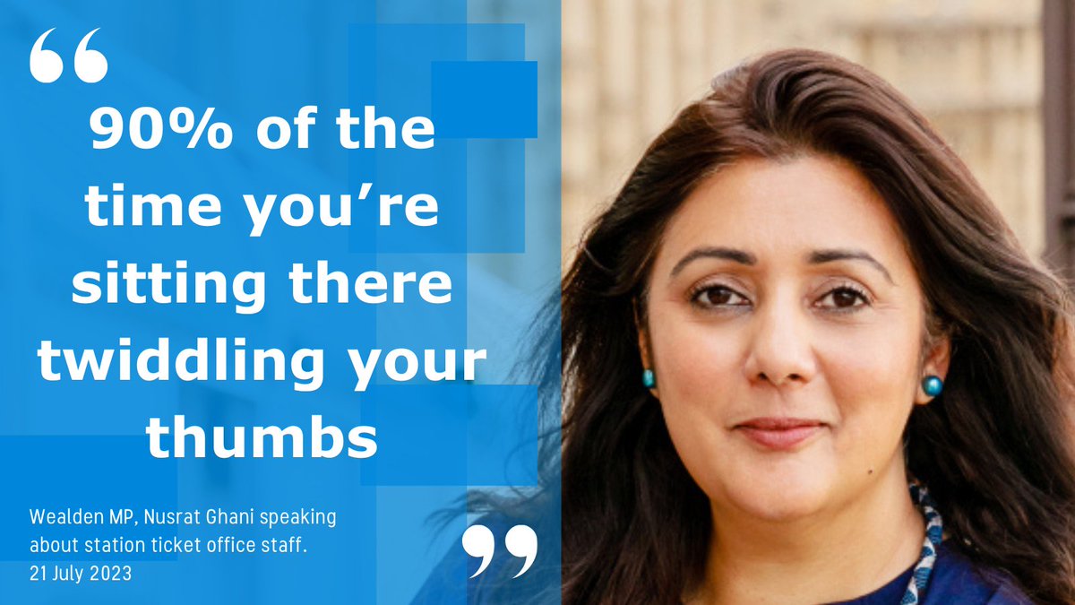 .@Nus_Ghani would have failed a logical reasoning test based on the conclusions drawn in a recent interview with @ashdownradio 

Regarding her comments on ticket office staff I think that perhaps she was projecting, as it's very difficult to identify what she's doing for Wealden!
