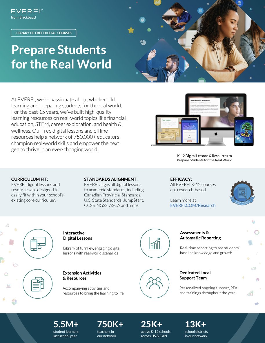 MK_EdTech's tweet image. Have you tried Everfi? It is completely free and packed with great resources and it&apos;s backed by the ITSE.
Check it out here: everfi.com