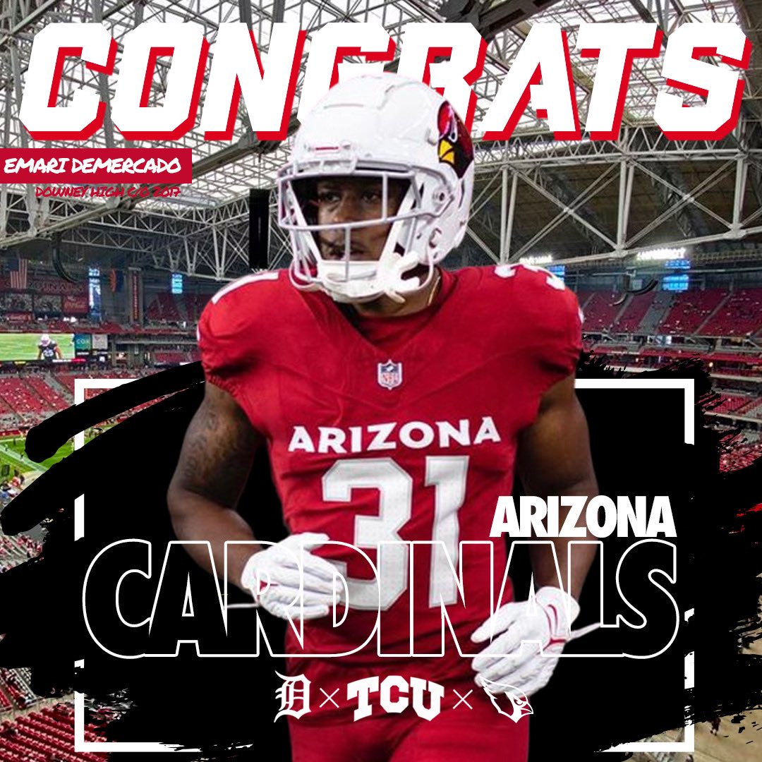 dvikesfootball's tweet photo. VIKING NATION!!! Please help us congratulate Viking Alum Emari Demercado on officially making the Arizona Cardinals 53-man roster! Let’s us say it loud and proud for everyone in the back! DOWNEY, CA 📍 #VIKESATTHENEXTLEVEL https://t.co/ZwV1kABSyg