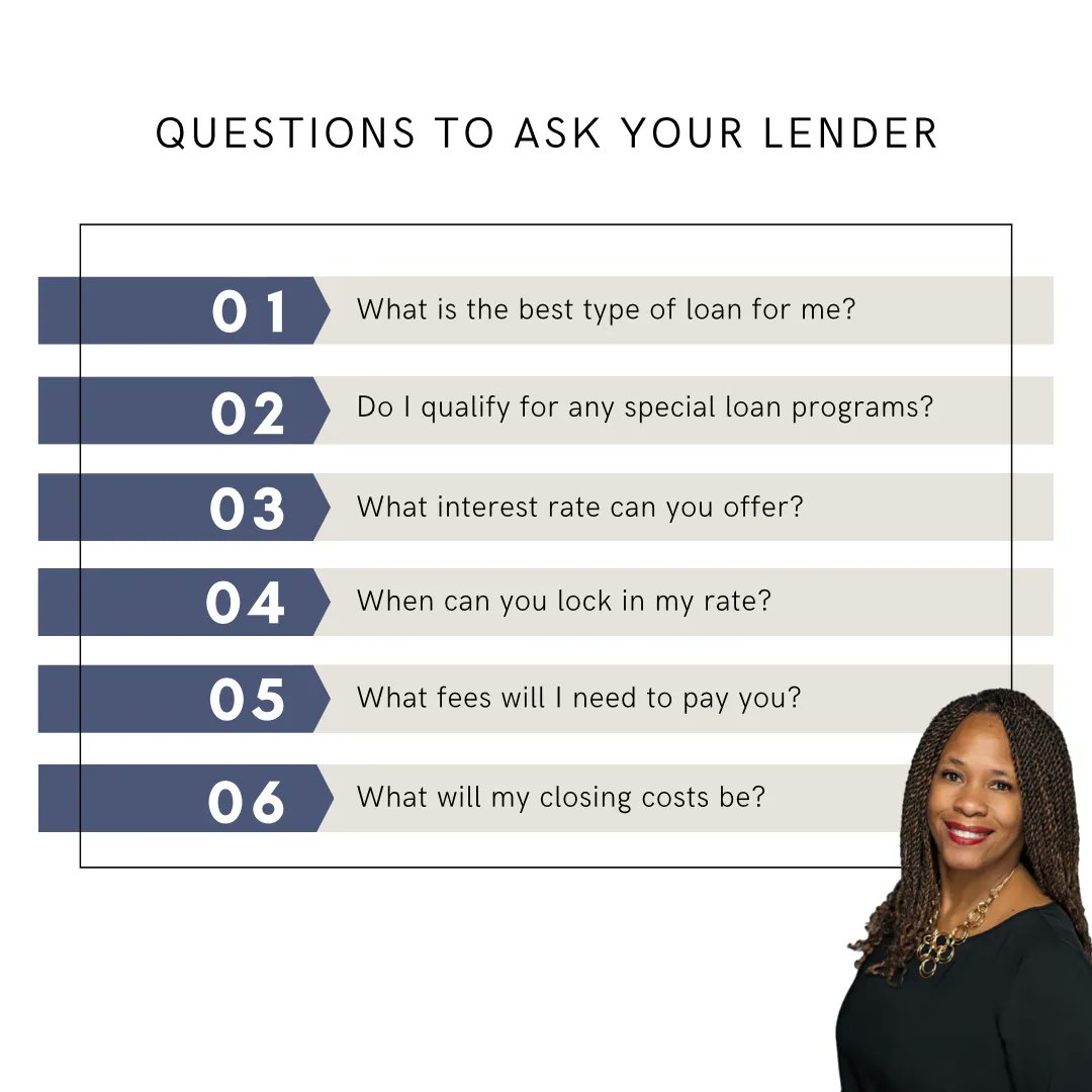 hamiltonREgroup's tweet photo. 6 questions to ask your lender! 

#tamsellssa #homes #sanantoniotx #satx #sanantoniorealestate #firsttimehomebuyer #luxury #hometour #homegoals #realestate #dreamhome #openhouse #openhousesanantonio https://t.co/mLvky2Eg63