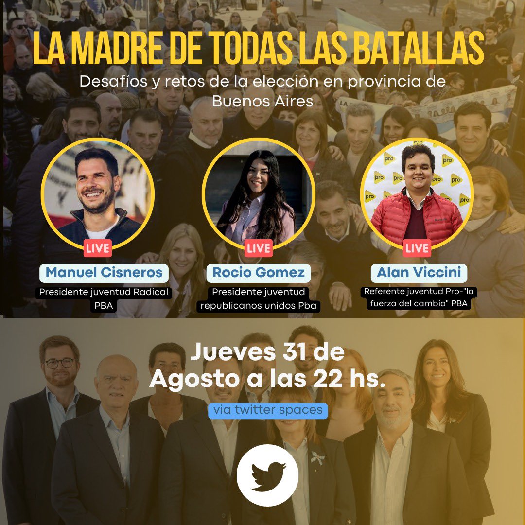 Por cuestiones de fuerza mayor tuvimos que reprogramar el space con @eugetale y @MaxiAbad para el jueves a las 22 hs, ademas contaremos con la presencia de sus referentes jovenes, los esperamos a todos!!
@Rociogomez2003 @ManuCisneross @alviccini 
x.com/i/spaces/1kvKp…