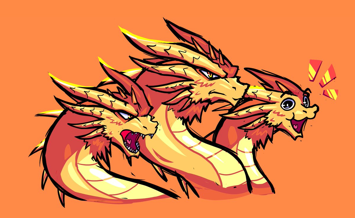 Idk Kiryu and Ghidorah doodle