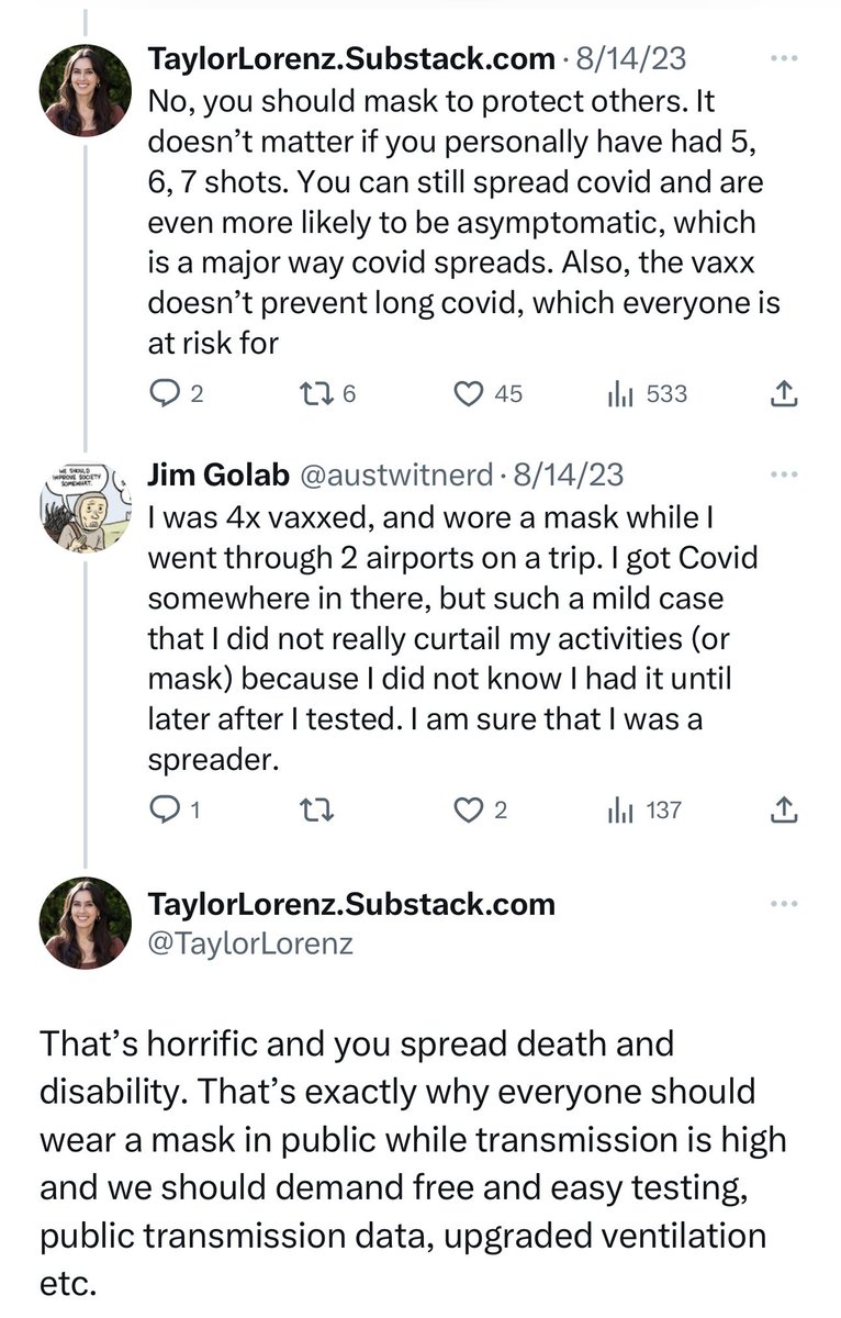 libsoftiktok's tweet image. Hypocrite Tay Tay is at it again!

Taylor Lorenz a few days ago: Mask up to protect others or you’re spreading death and disability and killing people!

Taylor Lorenz yesterday: Out partying maskless