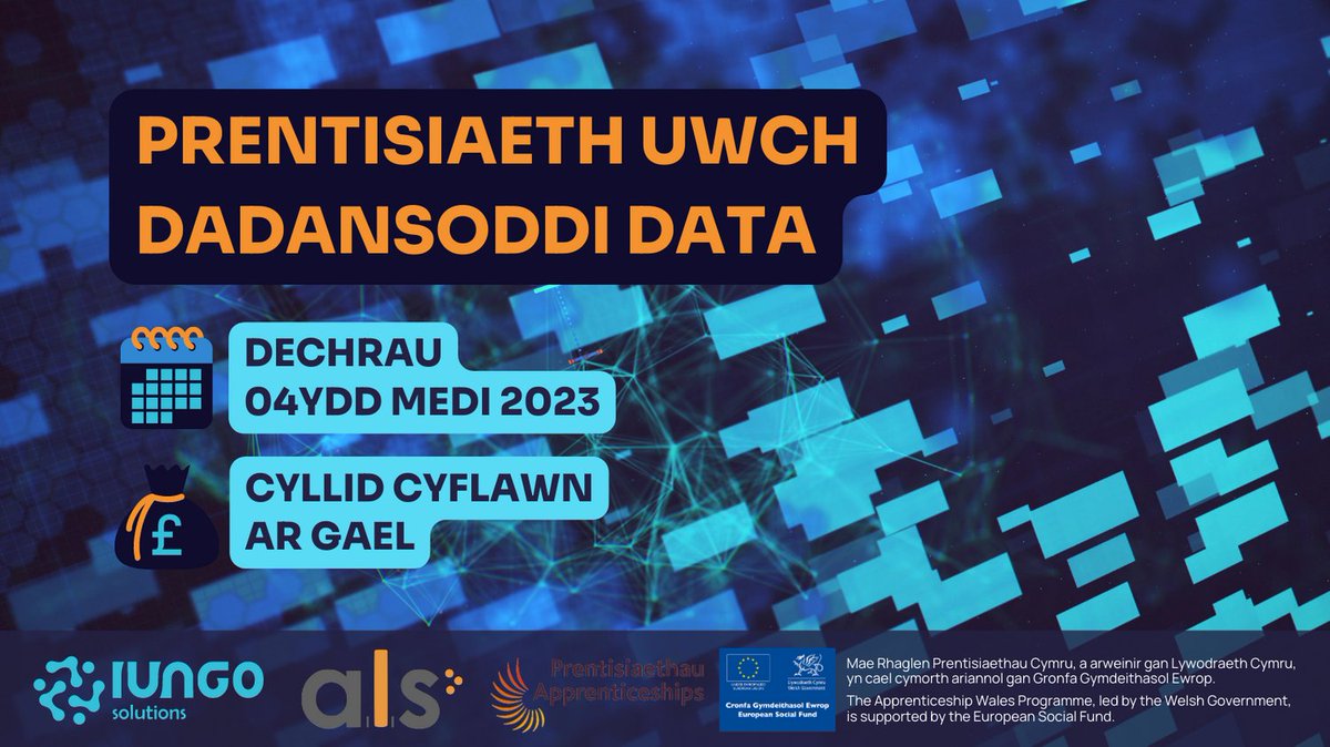 iungo_solutions's tweet image. Chwilio am newid gyrfa, tra'n parhau i weithio?

Rhowch gynnig ar #prentisiaeth!👩‍🔬

#Prentisiaeth #Gyrfa #Cymru #GyrfaCymru #PennodNewydd #Data

Tanysgrifiwch yma: eventbrite.co.uk/e/level-4-data…