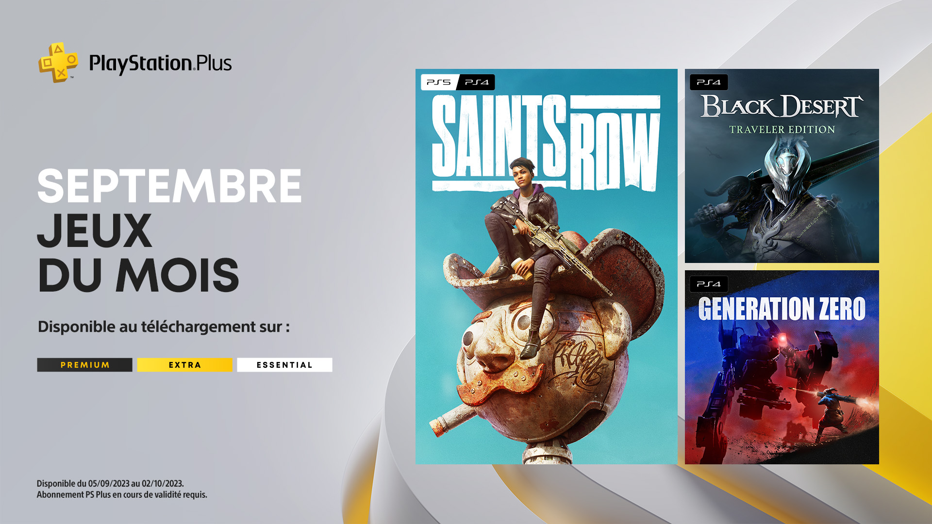 Jeux PS Plus du mois de Septembre 2023