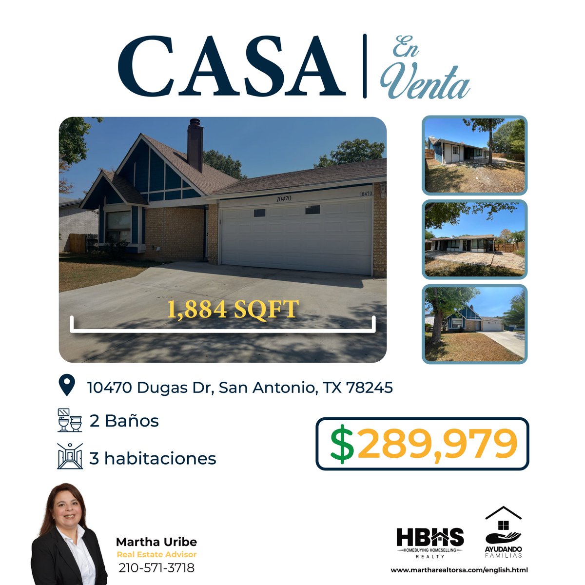 MarthaRealtorSA's tweet photo. Casa en Venta 🏠
📍 10470 Dugas Dr, San Antonio, TX 78245 📍

🛏 3 Habitaciones
🚿 2 Baños
📐 1,884 Sqft
💲289,979

❤️Martha Uribe
☑️Realtor®
📞210-571-3718
💻https://t.co/osf1gcjZtG

👇🏻👇🏻
https://t.co/s3lBZyiHHo

#marthauribe #realtor #sanantonio #CasaEnVenta #VentaDeVivienda https://t.co/unig9c0s49