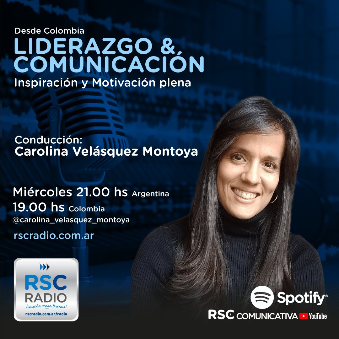 EN EL AIRE “LIDERAZGO &amp; COMUNICACIÓN” desde Cali Colombia, inspiración y motivación plena, diálogos de alto impacto con la conducción de Carolina Velasquez Montoya y excelente música. Escuchá: bit.ly/2ZHy9eH #escuchacosasbuenas