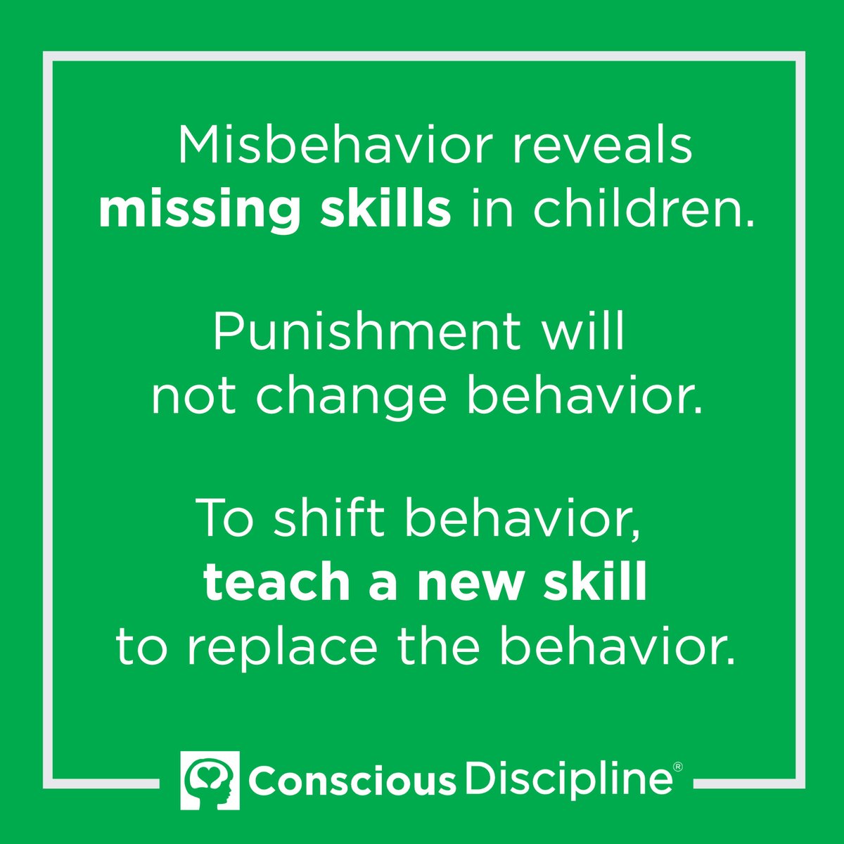 Conscious Discipline (@consciousd) on Twitter photo 💚 "The only thing that will change behavior is to teach a new skill to replace the troublesome behavior."
Learn more about the <a href="/ConsciousD/">Conscious Discipline</a> approach to consequences and teaching new skills here: consciousdiscipline.com/conscious-disc… 💚 "The only thing that will change behavior is to teach a new skill to replace the troublesome behavior."
Learn more about the <a href="/ConsciousD/">Conscious Discipline</a> approach to consequences and teaching new skills here: consciousdiscipline.com/conscious-disc…