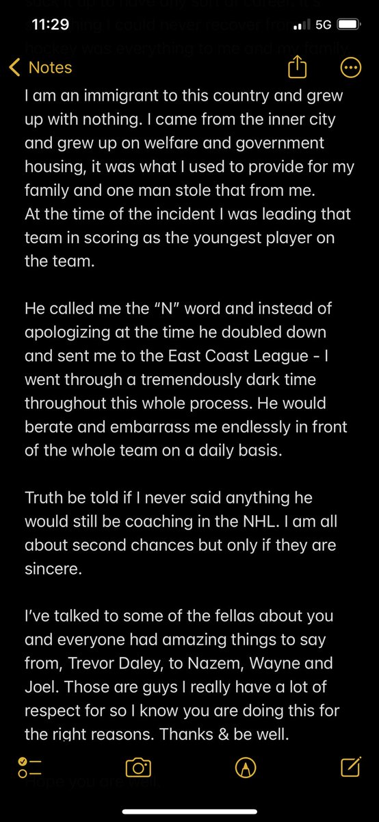 A current NHL Head Coach reached out to me last week to try and broker an apology on behalf of Bill Peters. So there is no ambiguity, this was my response verbatim.