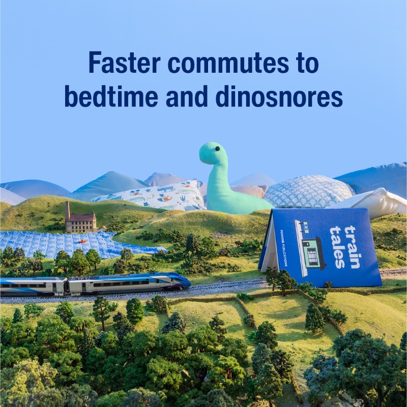 theTRUpgrade's tweet photo. Faster trains will mean longer bedtime stories. So we will reduce journey times between Manchester and York. #OnTrackToBetter