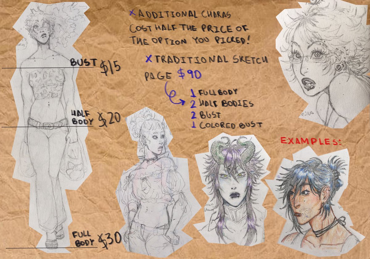 🩻 traditional and digital options 🪲 dm me if interested 😁 mutuals have 10% discount ! ❤️ ko-fi.com/gelatinefishes 👩🏽‍❤️‍💋‍👩🏽 brasileiros keridos eu passo meu pix na dm ! 🫶🏽if you have any questions of wether im ok w drawing something just ask on dm !